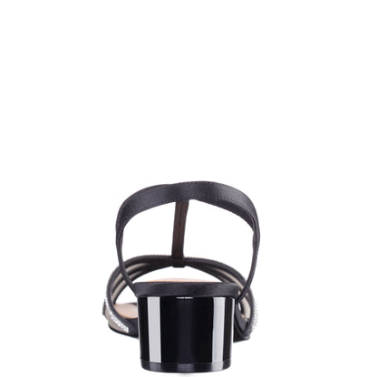 Goldie Black Sandal Low-Heel | Nina Shoes
