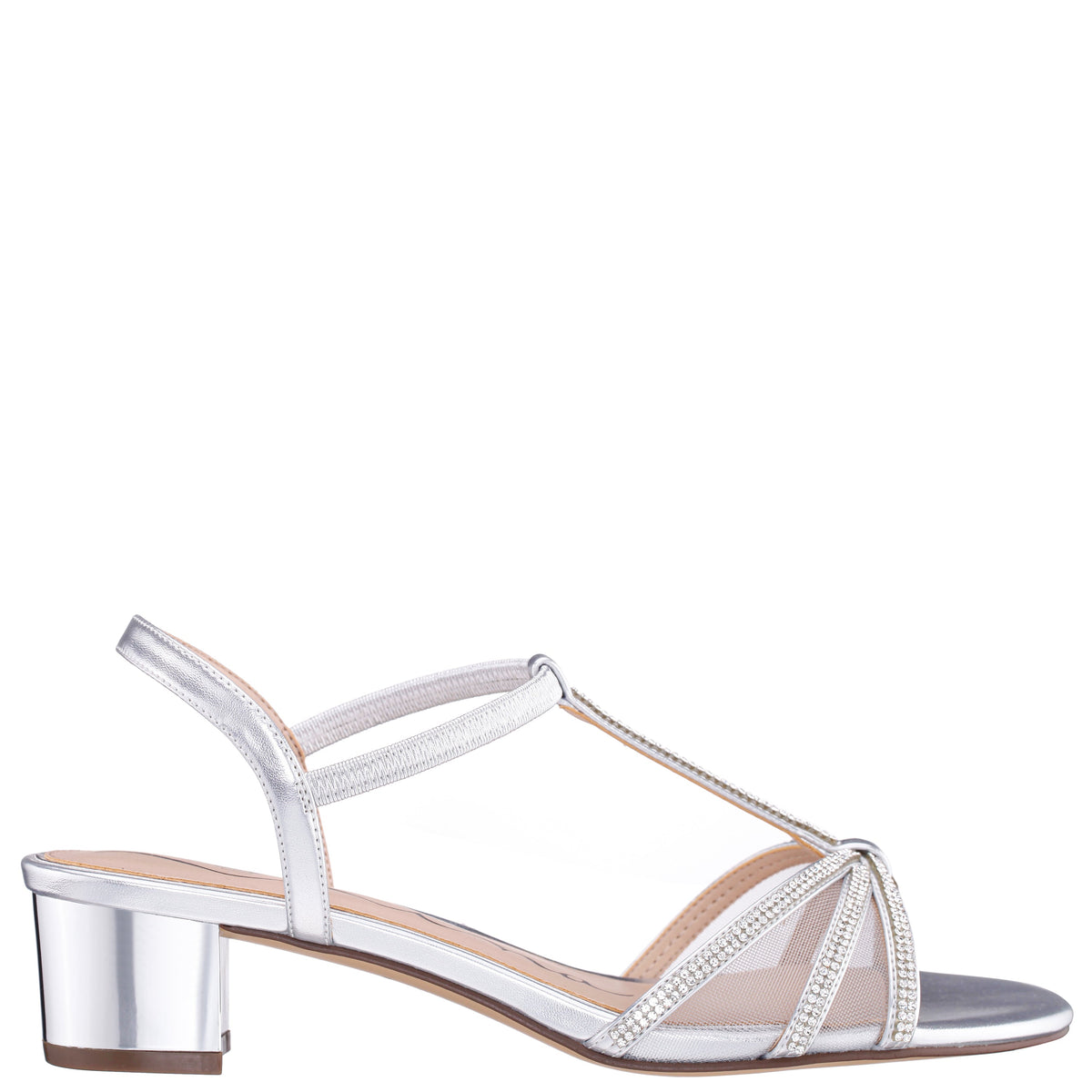 Goldie Silver Sandal Low-Heel | Nina Shoes