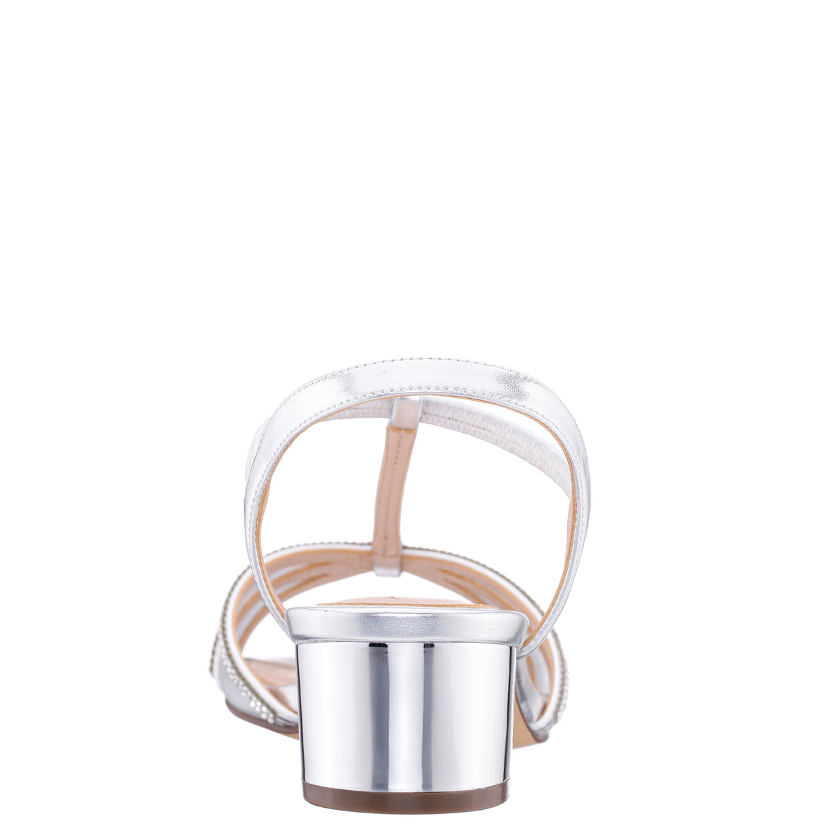Goldie Silver Sandal Low-Heel | Nina Shoes
