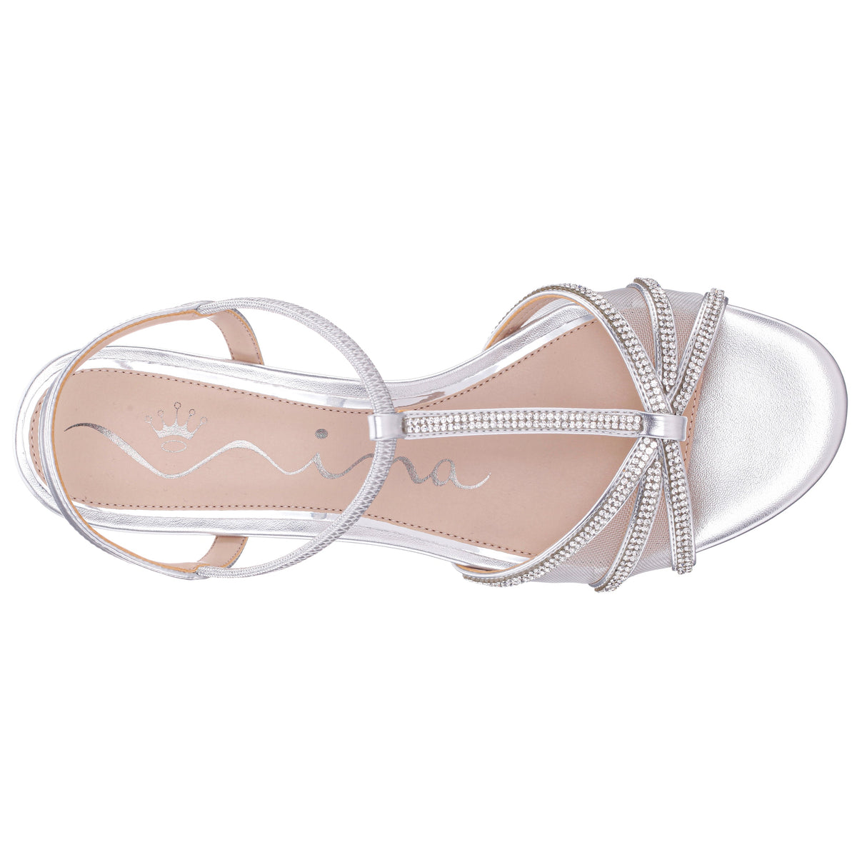 Goldie Silver Sandal Low-Heel | Nina Shoes
