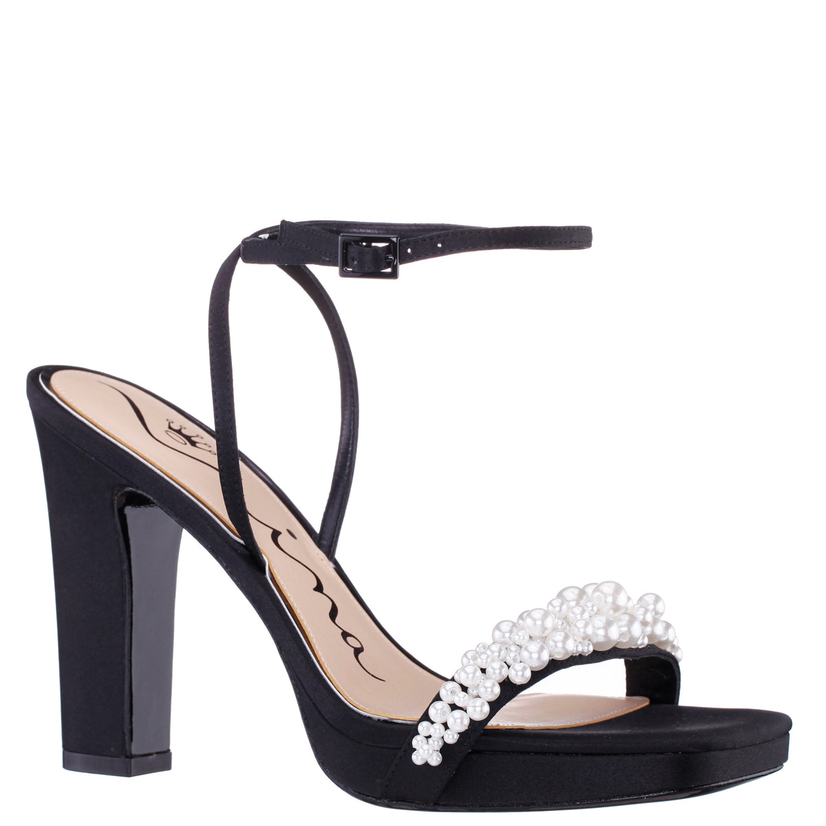 Evette Black Sandal High-Heel Platform | Nina Shoes
