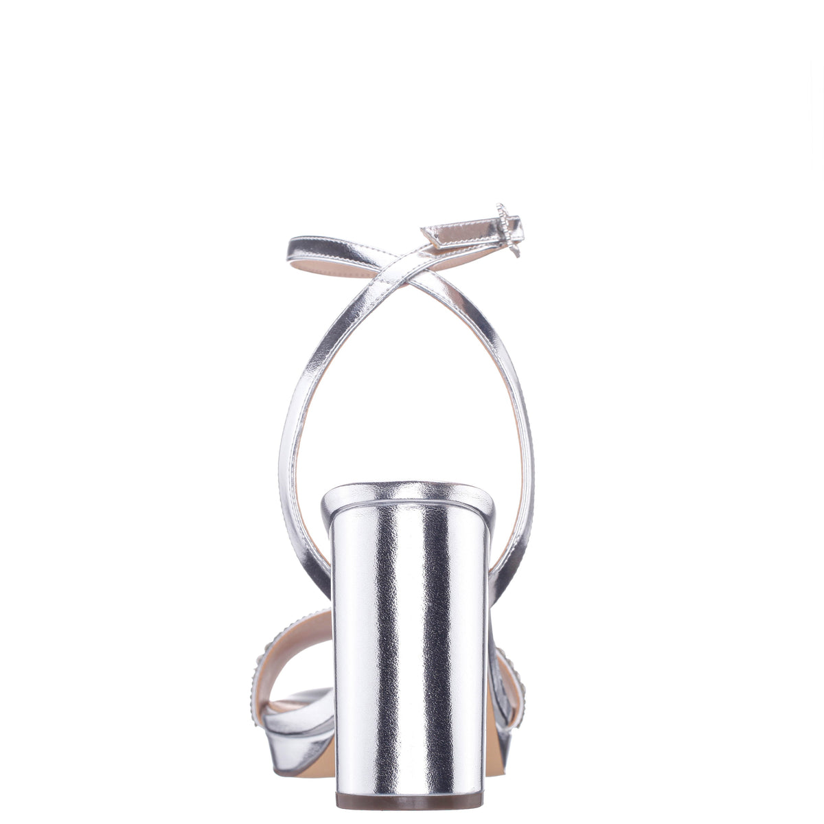 Sofina Silver Block-Heel Platform Sandals | Nina Shoes
