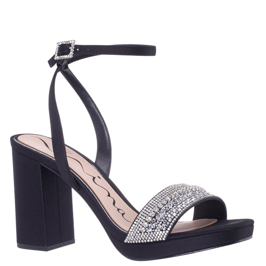 Sofina Black Block-Heel Platform Sandals | Nina Shoes