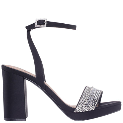 Sofina Black Block-Heel Platform Sandals | Nina Shoes