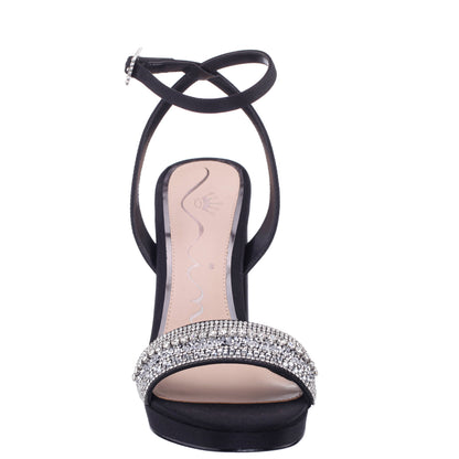 Sofina Black Block-Heel Platform Sandals | Nina Shoes