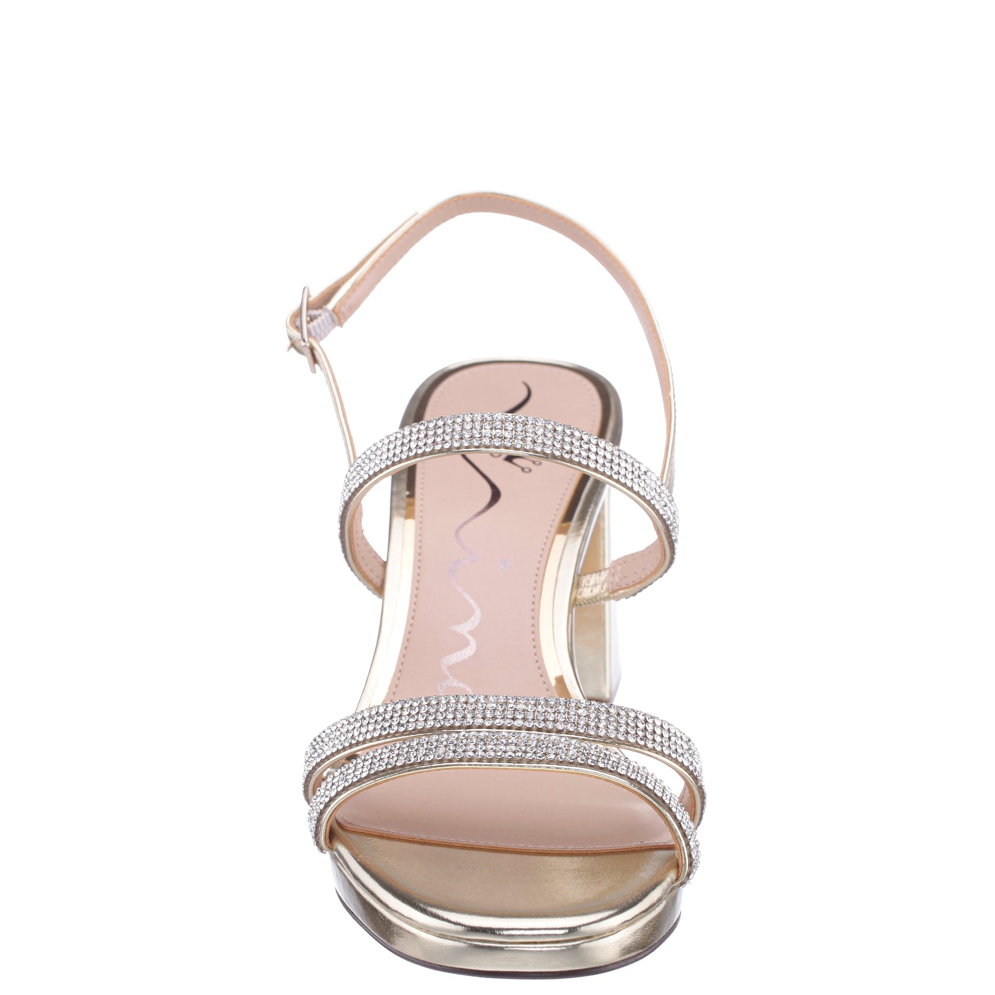 Berna Platino Metallic Block-Heel Platform Sandals | Nina Shoes
