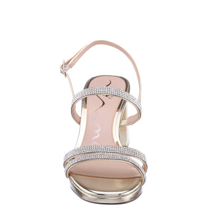 Berna Platino Metallic Block-Heel Platform Sandals | Nina Shoes