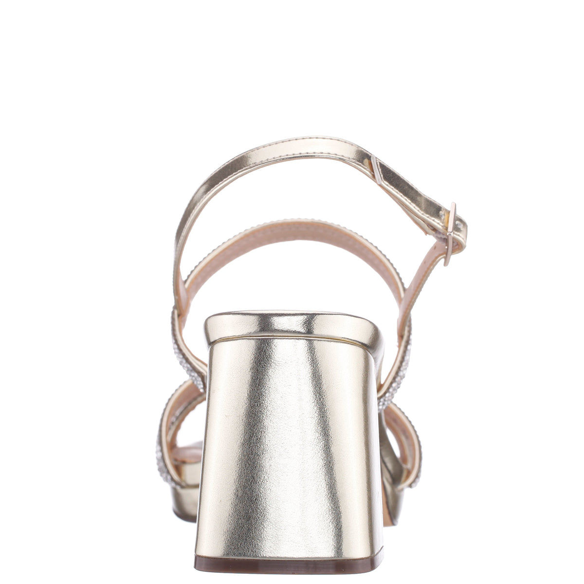 Berna Platino Metallic Block-Heel Platform Sandals | Nina Shoes