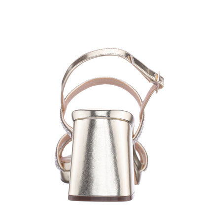 Berna Platino Metallic Block-Heel Platform Sandals | Nina Shoes