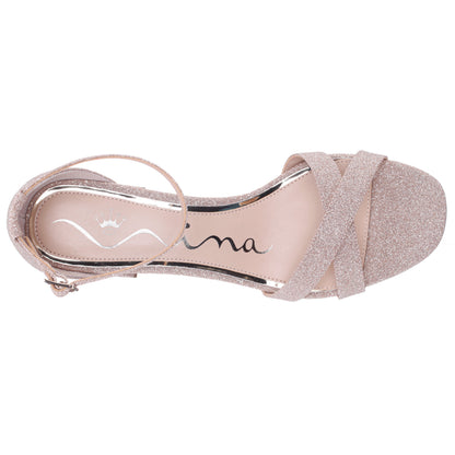 Berneta Beige Block-Heel Platform Sandals | Nina Shoes