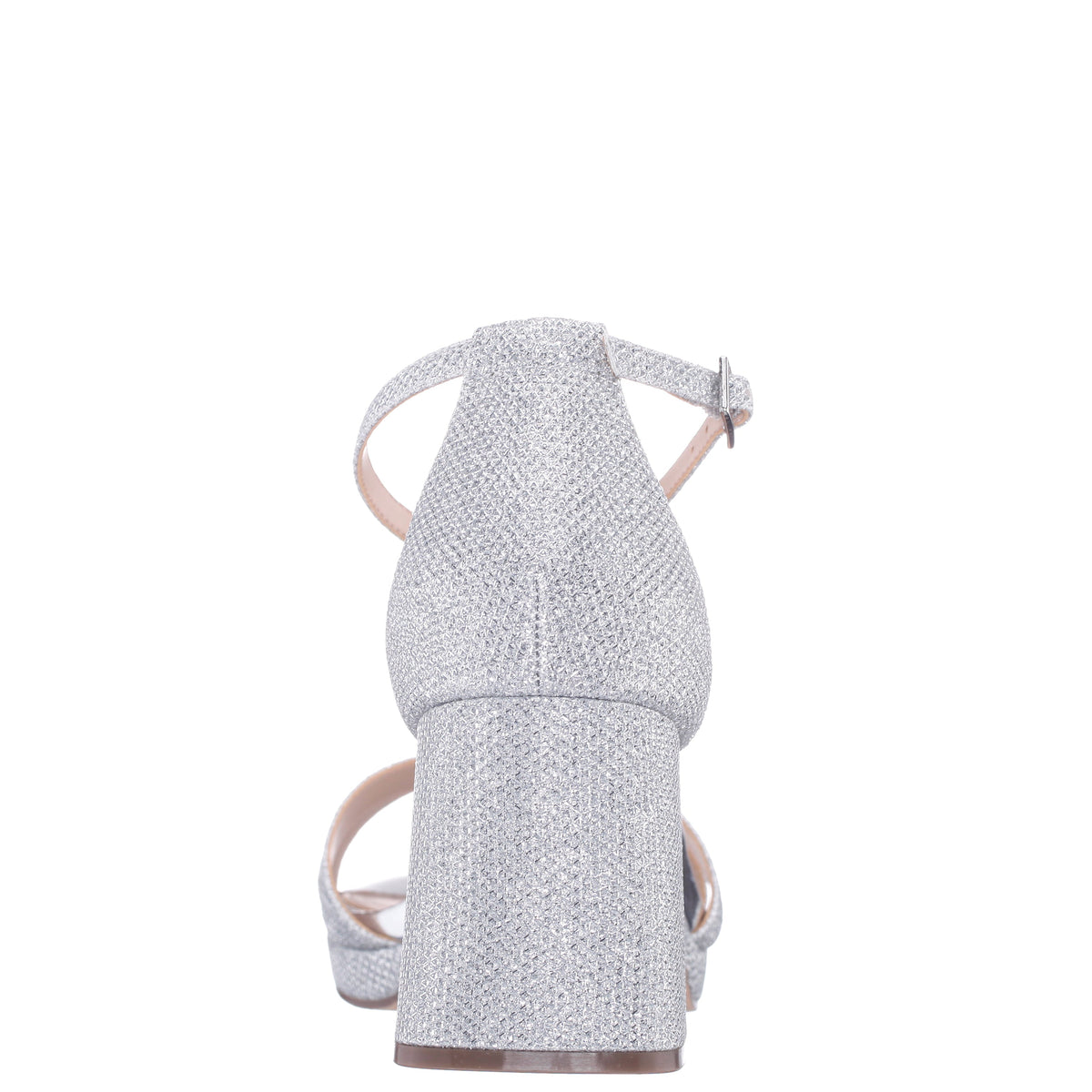Berneta Silver Block-Heel Platform Sandals | Nina Shoes