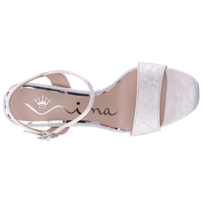 Alma White Lace Ultra-High Platform Sandals | Nina Shoes