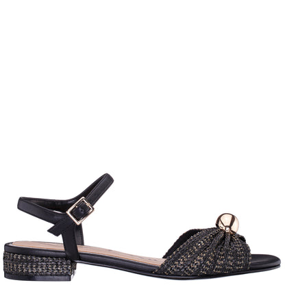 Slater Black Flat Sandal Flat-Shoe | Nina Shoes
