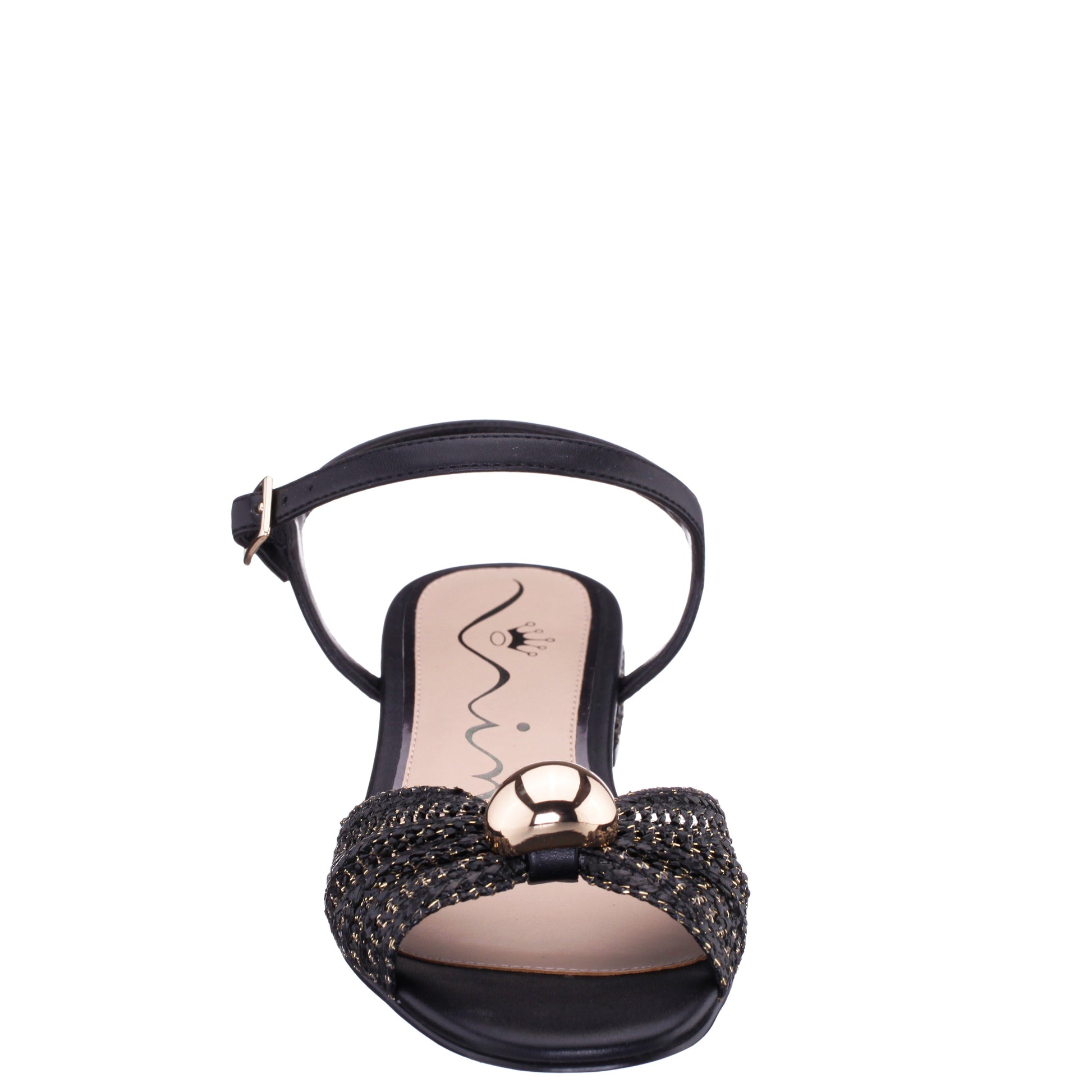 Slater Black Flat Sandal Flat-Shoe | Nina Shoes