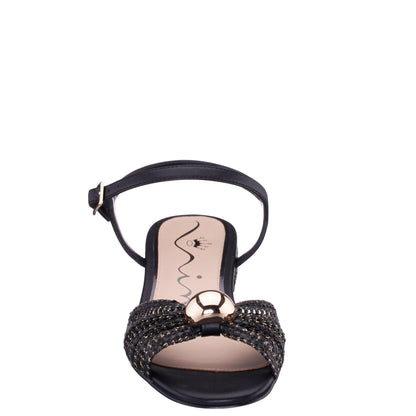 Slater Black Flat Sandal Flat-Shoe | Nina Shoes