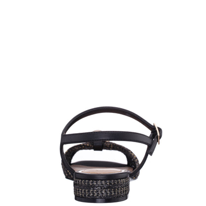 Slater Black Flat Sandal Flat-Shoe | Nina Shoes