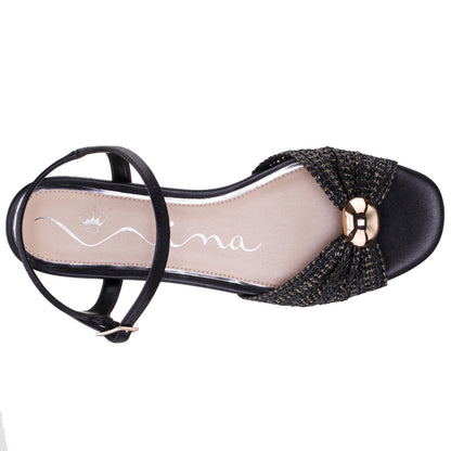 Slater Black Flat Sandal Flat-Shoe | Nina Shoes