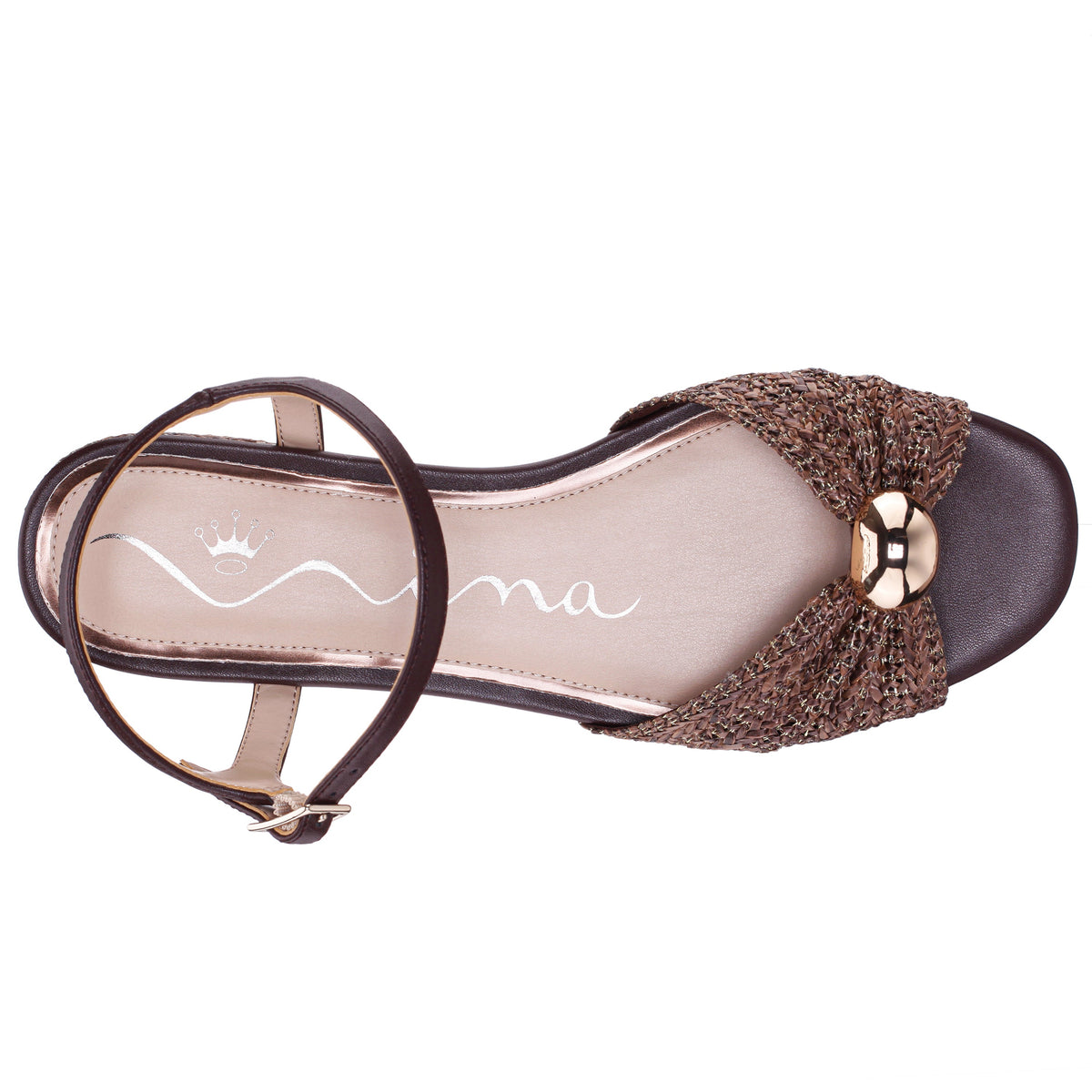 Slater Brown Flat Sandal Flat-Shoe | Nina Shoes