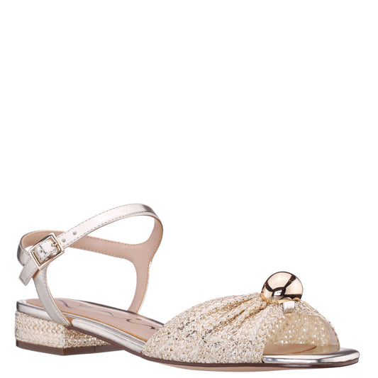 Slater Gold Metallic Flat Sandal Flat-Shoe | Nina Shoes