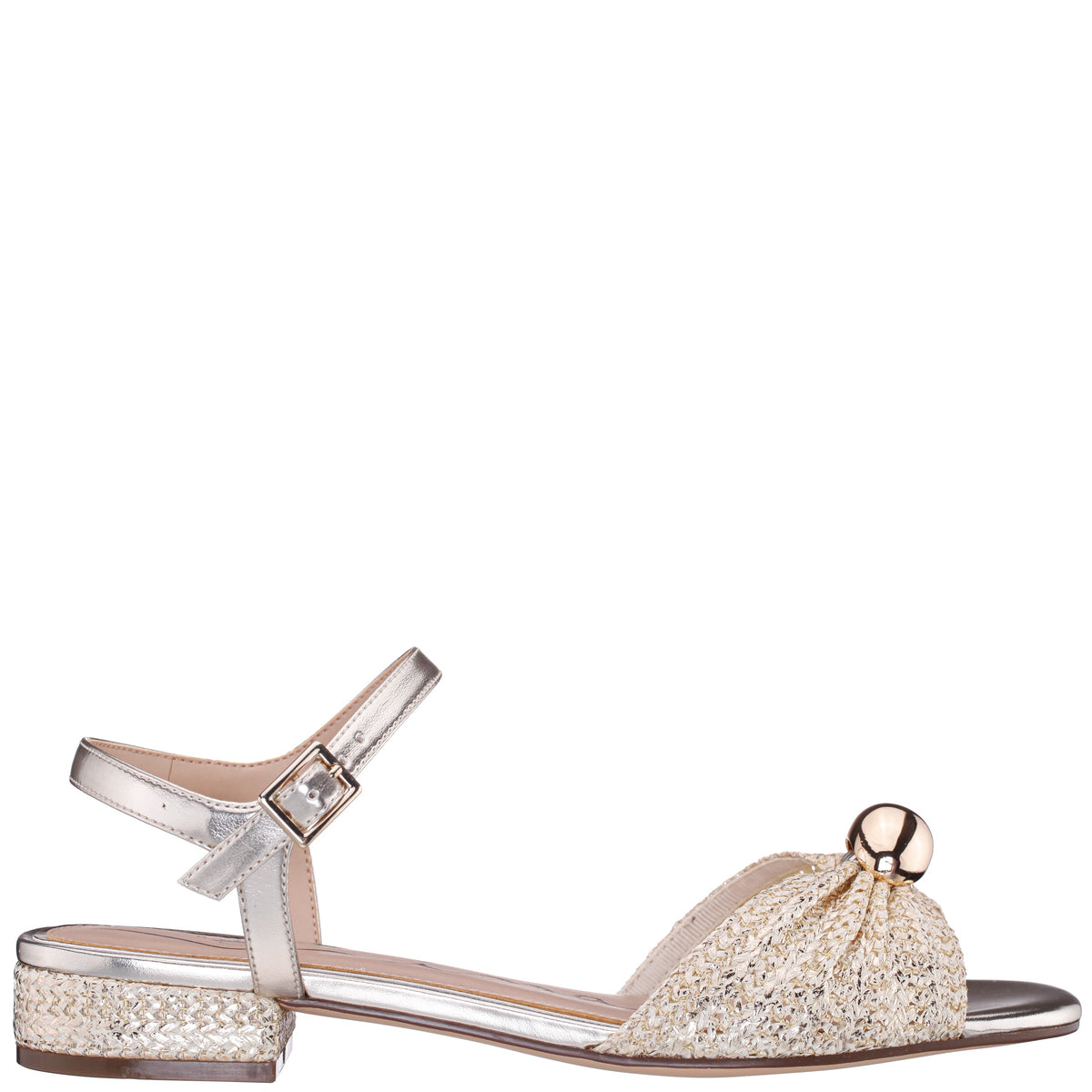 Slater Gold Metallic Flat Sandal Flat-Shoe | Nina Shoes