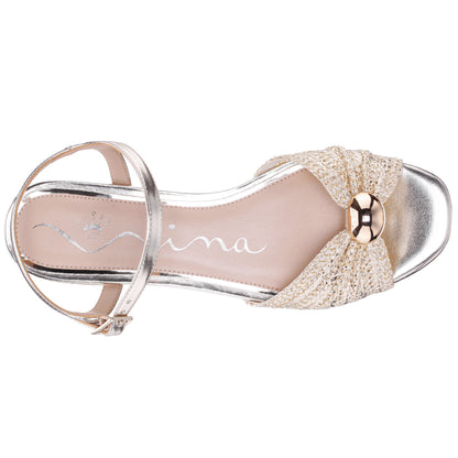 Slater Gold Metallic Flat Sandal Flat-Shoe | Nina Shoes