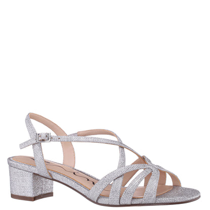 Gemma Dark Silver Sandal Low-Heel | Nina Shoes