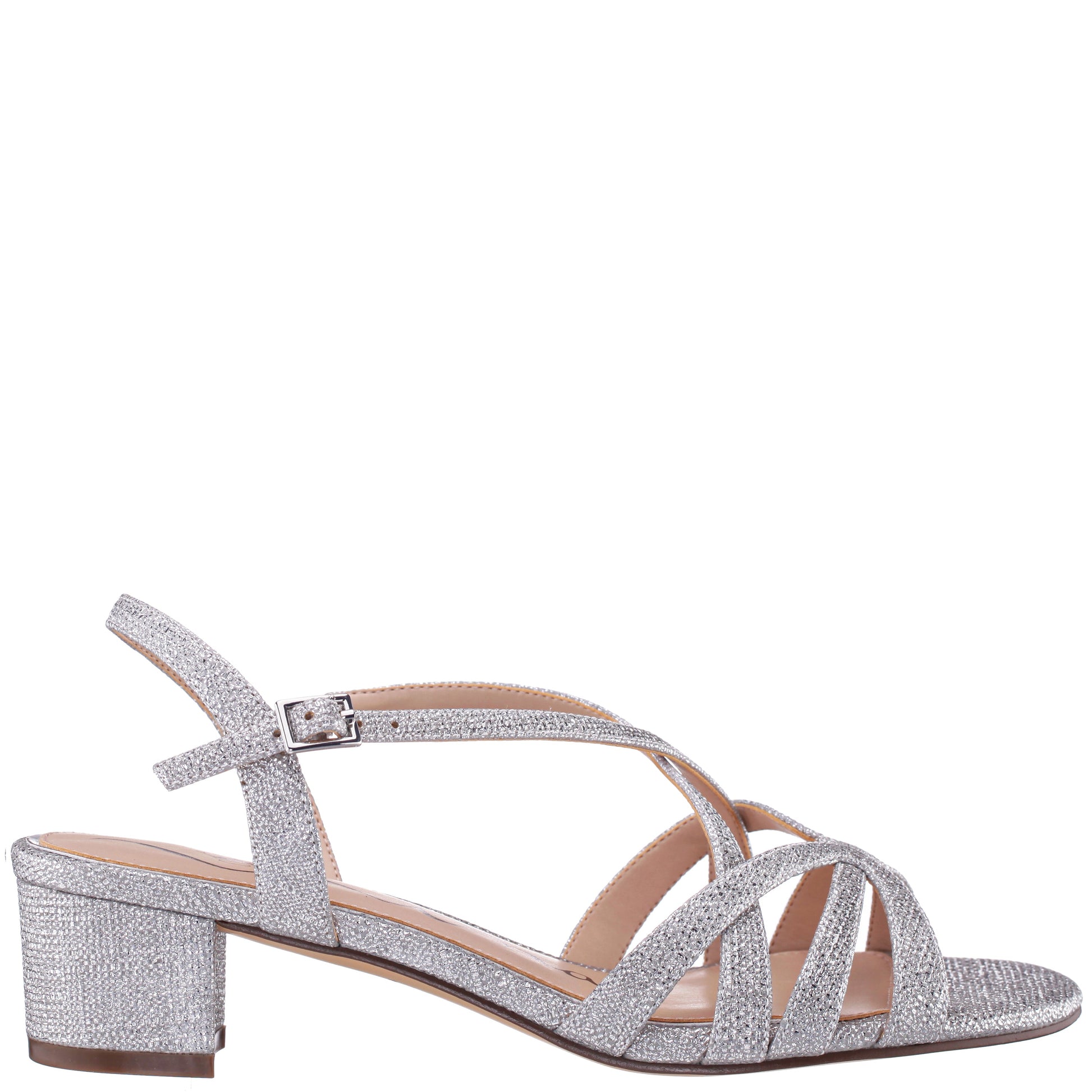 Gemma Dark Silver Sandal Low-Heel | Nina Shoes
