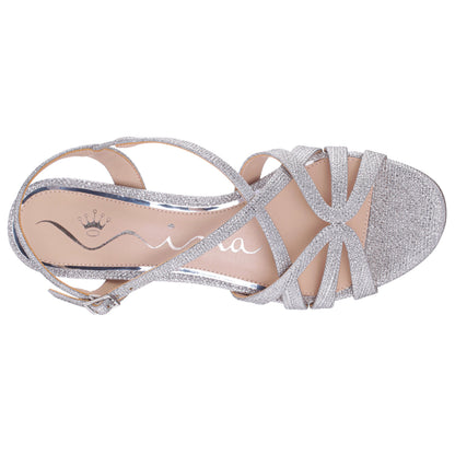 Gemma Dark Silver Sandal Low-Heel | Nina Shoes