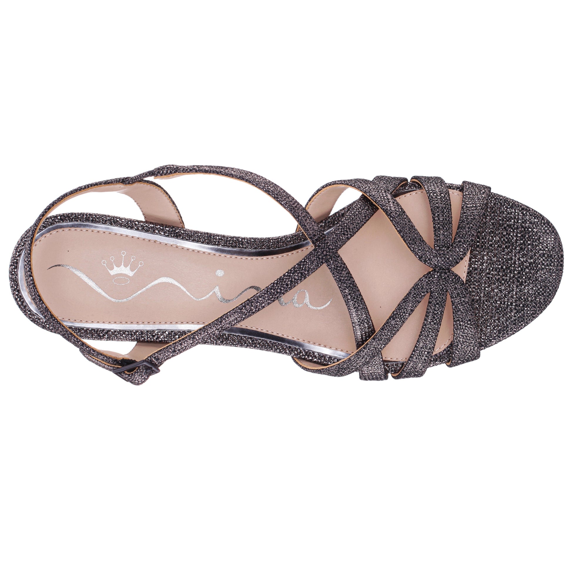 Gemma Grey Sandal Low-Heel | Nina Shoes