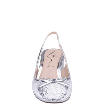 Kourtny Silver Block-Heel Pumps | Nina Shoes
