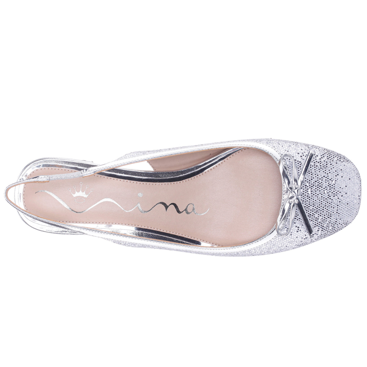 Kourtny Silver Block-Heel Pumps | Nina Shoes