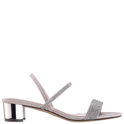 Gwenda Platino Sandal Low-Heel Sandals | Nina Shoes