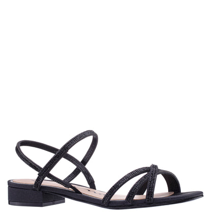 Sonja Black Sandal Flat-Shoe Sandals | Nina Shoes