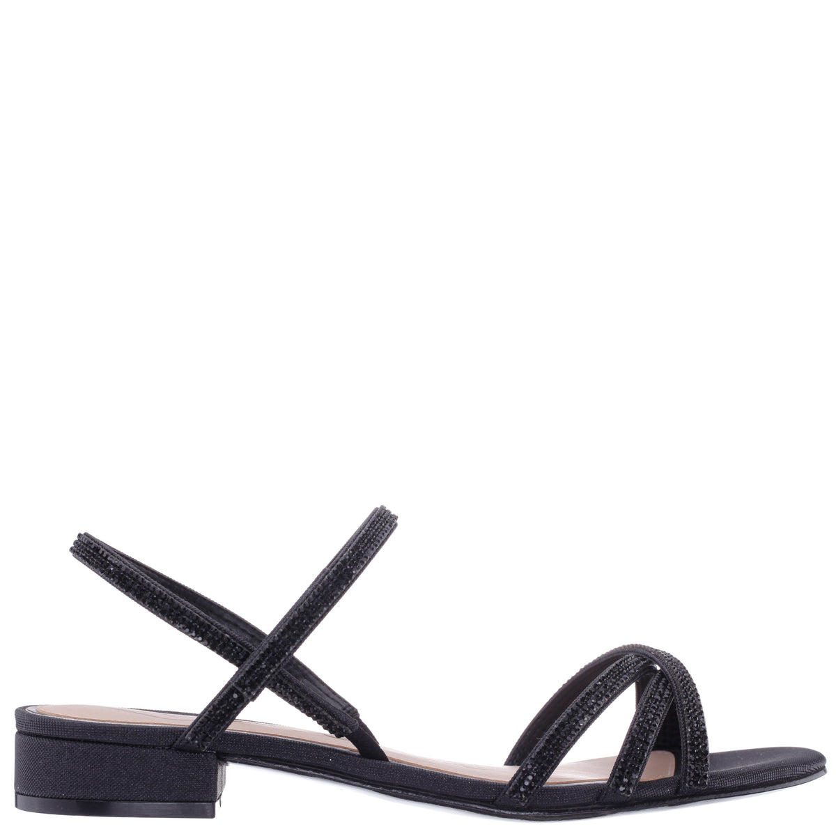 Sonja Black Sandal Flat-Shoe Sandals | Nina Shoes