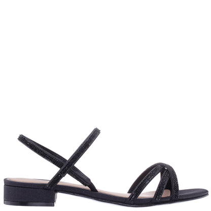 Sonja Black Sandal Flat-Shoe Sandals | Nina Shoes