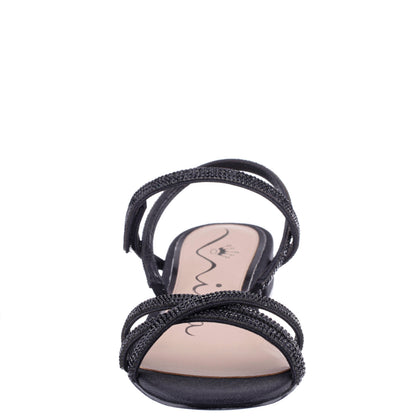 Sonja Black Sandal Flat-Shoe Sandals | Nina Shoes
