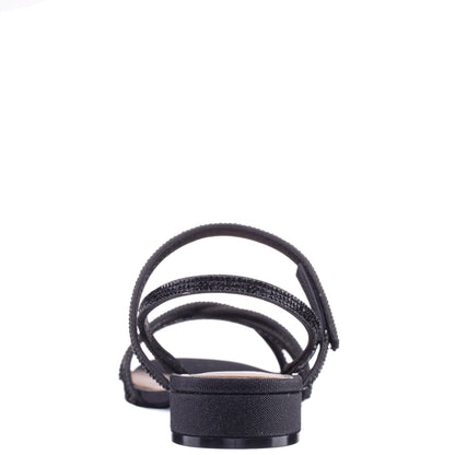 Sonja Black Sandal Flat-Shoe Sandals | Nina Shoes