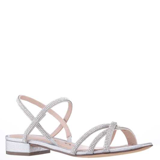 Sonja Silver Sandal Flat-Shoe Sandals | Nina Shoes