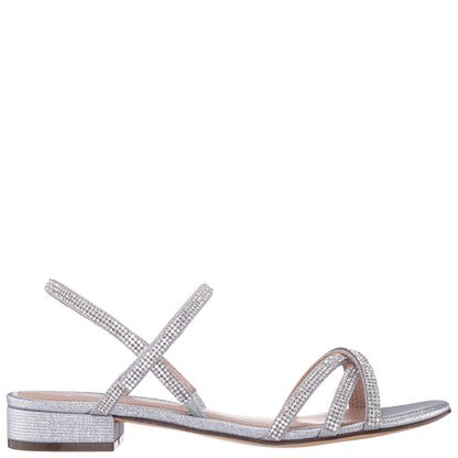 Sonja Silver Sandal Flat-Shoe Sandals | Nina Shoes