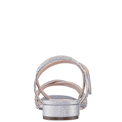 Sonja Silver Sandal Flat-Shoe Sandals | Nina Shoes