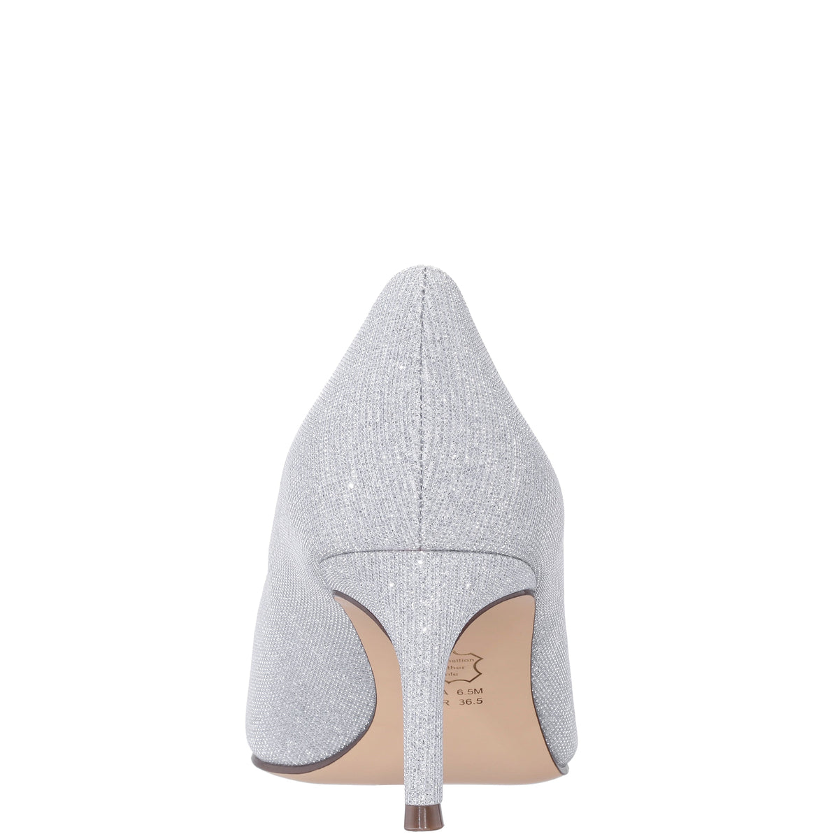 Neya True Silver Textured Metallic Mid-Heel Pumps with Jeweled Buckle | Nina Shoes