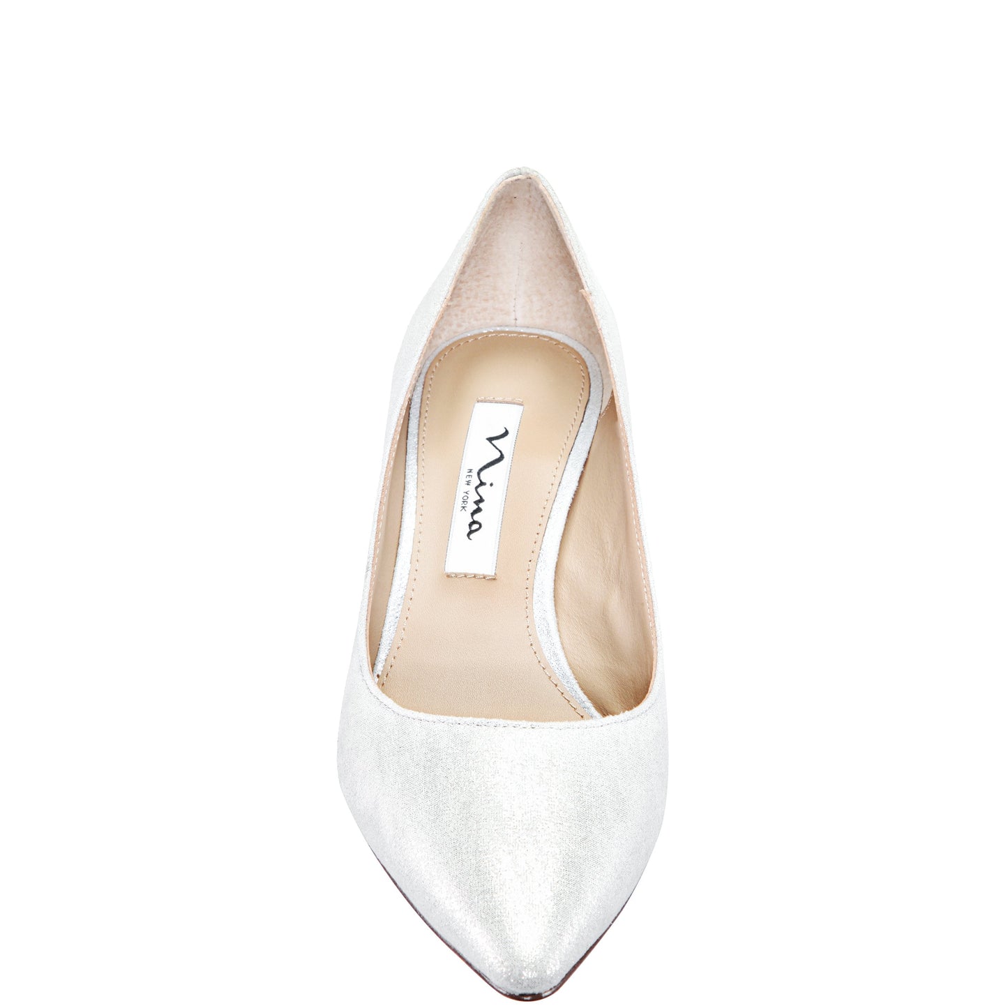 Nina60 True Silver Suedette Mid-Heel Classic Pump | Nina Shoes