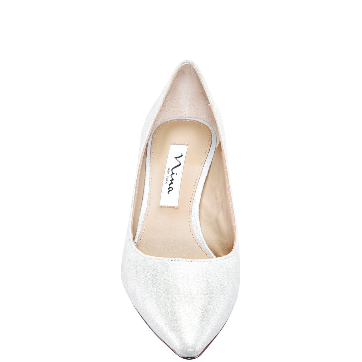 Nina60 True Silver Suedette Mid-Heel Classic Pump | Nina Shoes