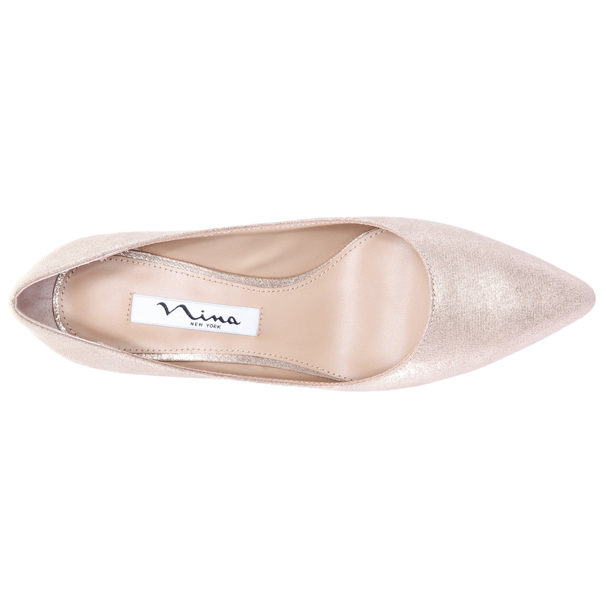 Nina60 Taupe Metallic Suedette Mid-Heel Classic Pump | Nina Shoes