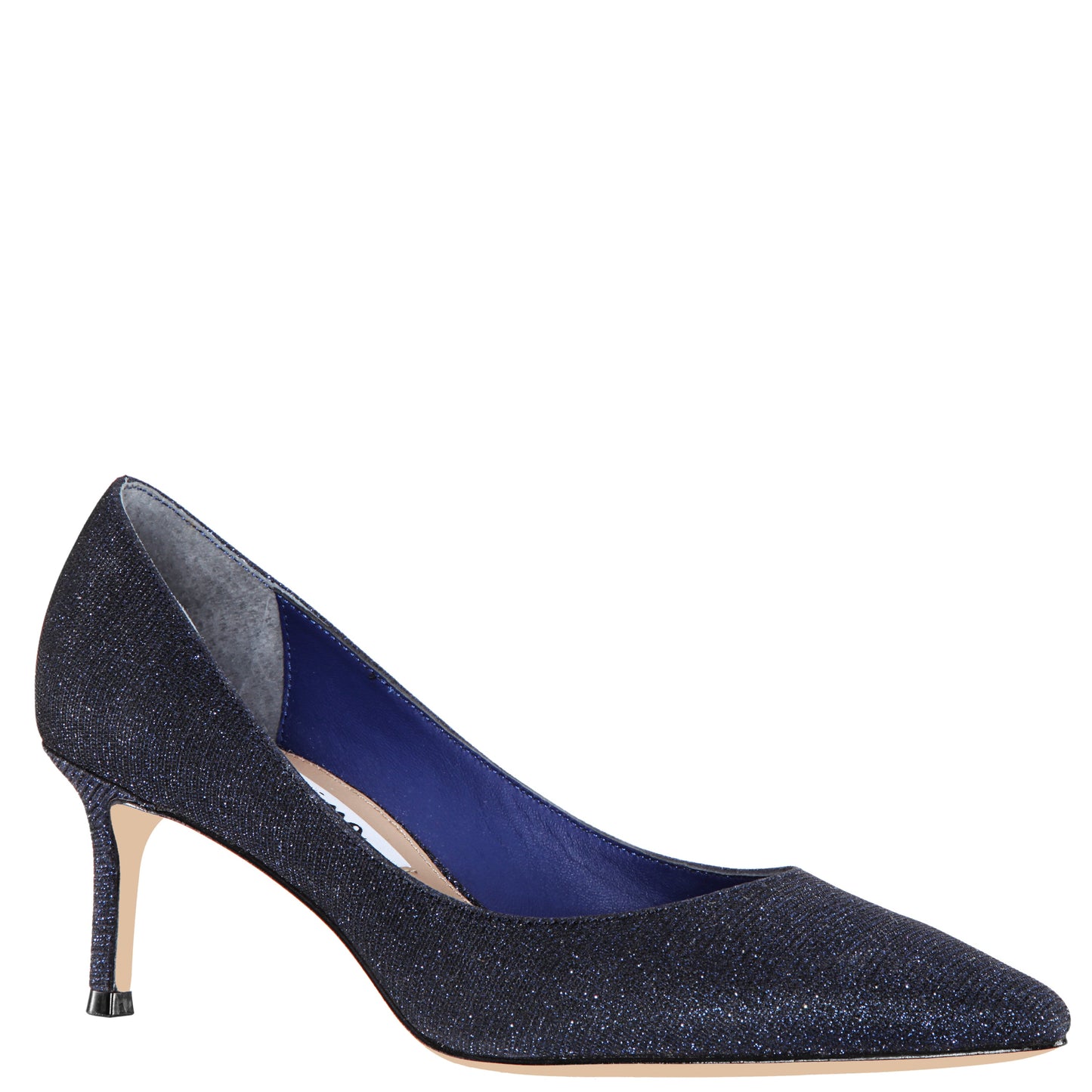 Nina60 Navy Metallic Textured Mid-Heel Classic Pump | Nina Shoes