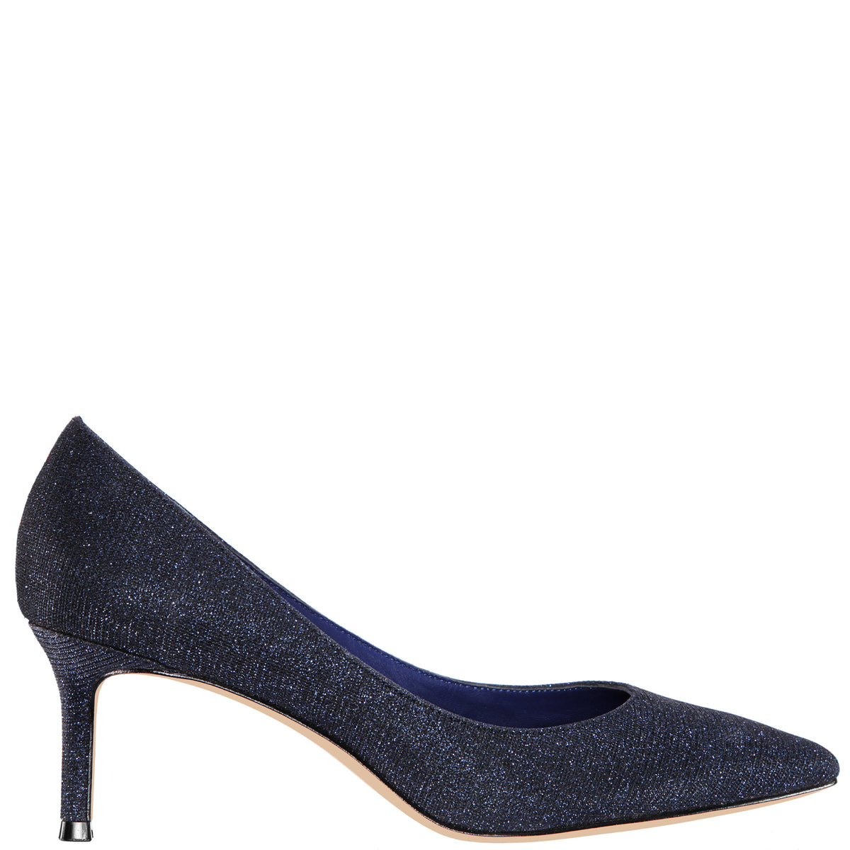 Nina60 Navy Metallic Textured Mid-Heel Classic Pump | Nina Shoes
