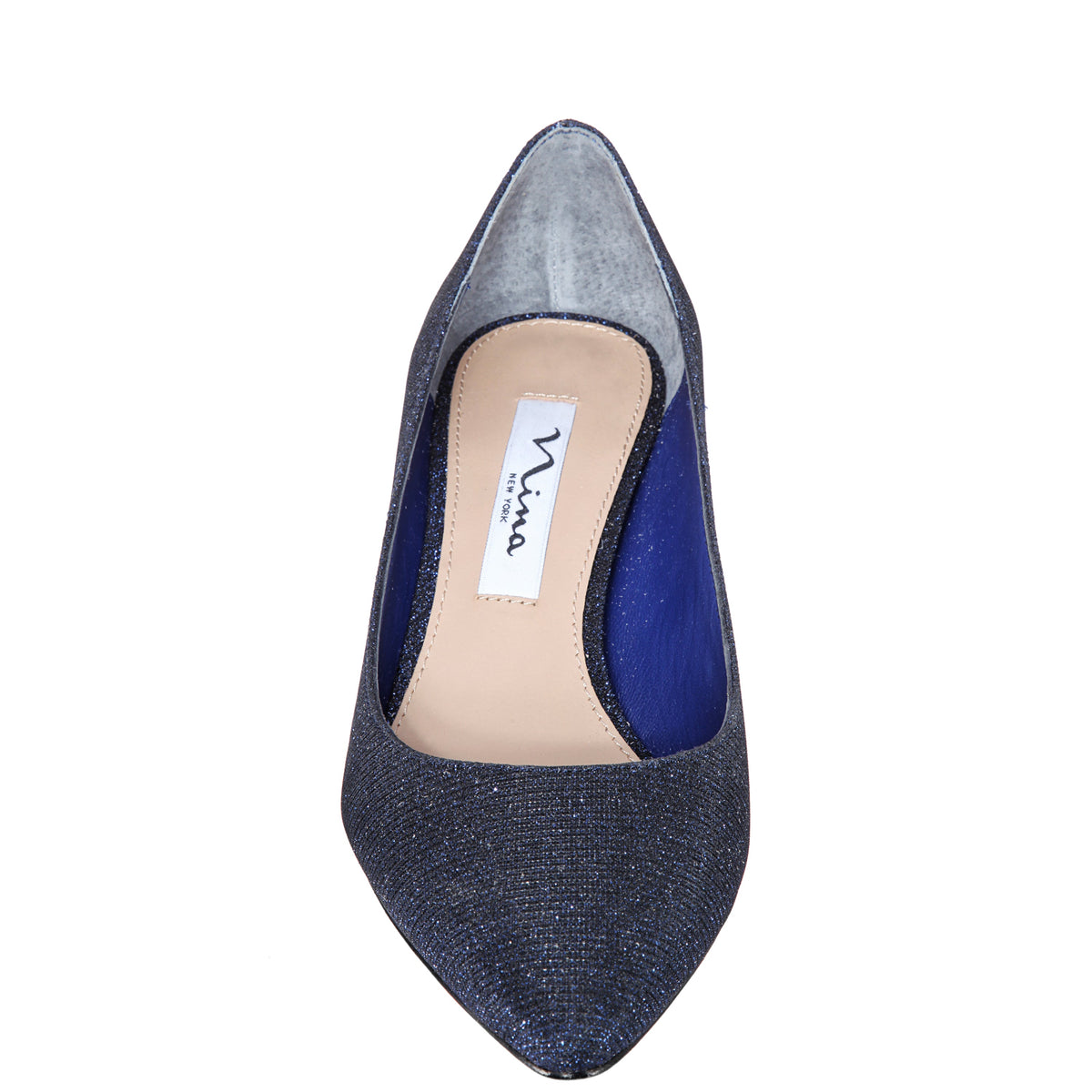 Nina60 Navy Metallic Textured Mid-Heel Classic Pump | Nina Shoes
