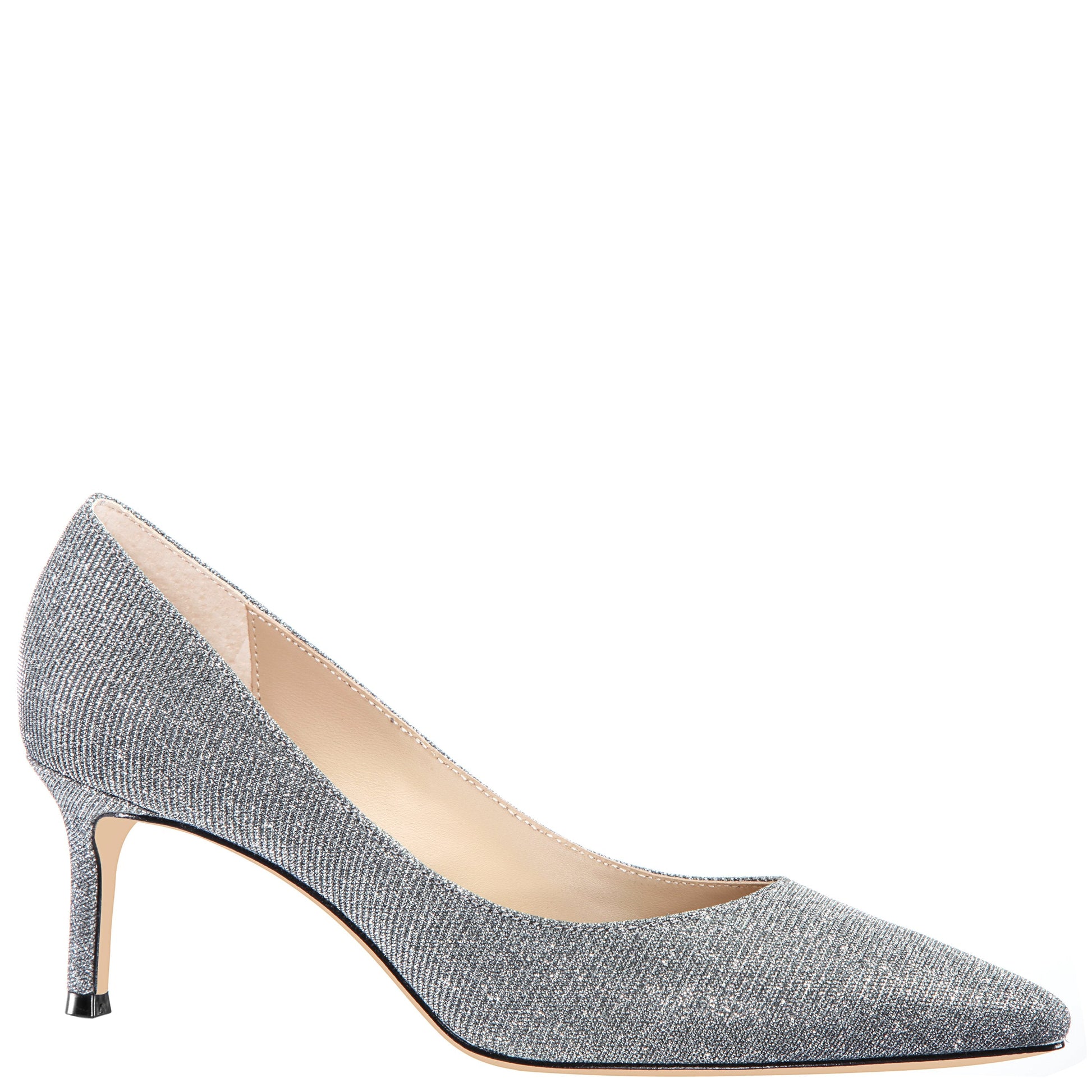 Nina60 Charcoal Metallic Textured Mid-Heel Classic Pump | Nina Shoes