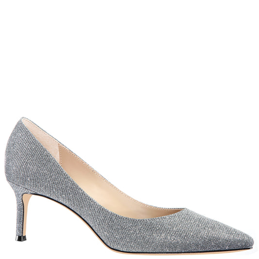 Nina60 Charcoal Metallic Textured Mid-Heel Classic Pump | Nina Shoes