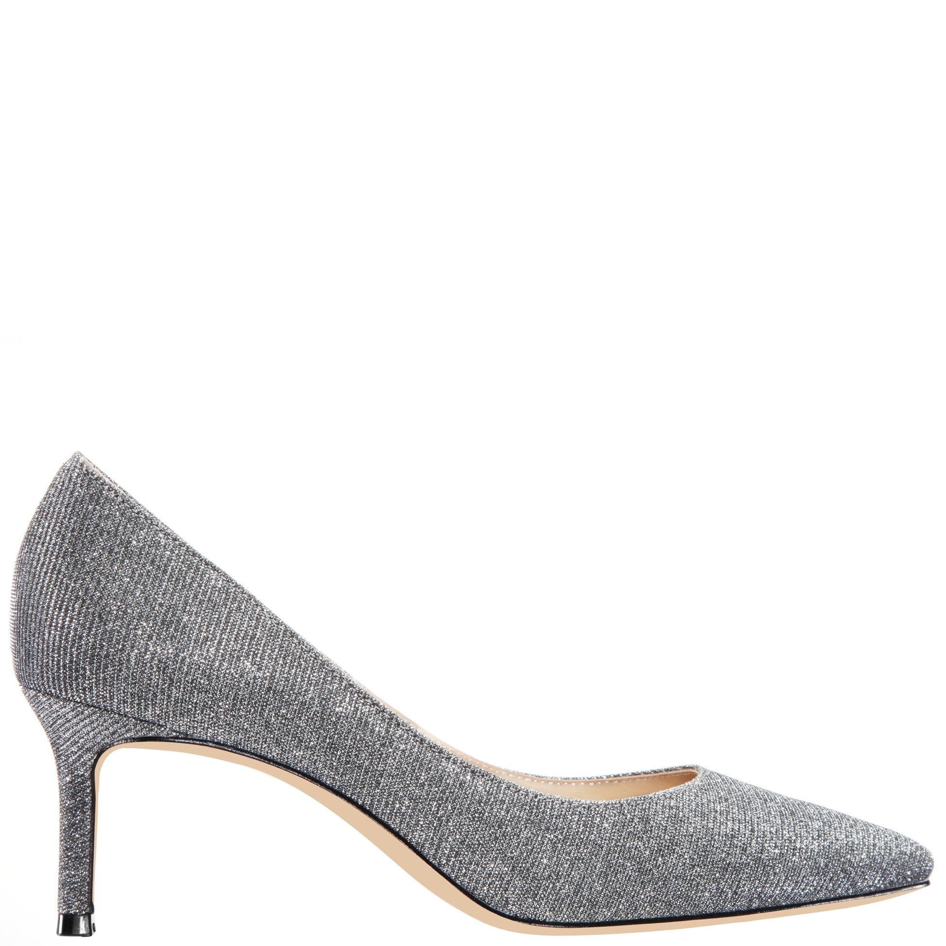 Nina60 Charcoal Metallic Textured Mid-Heel Classic Pump | Nina Shoes